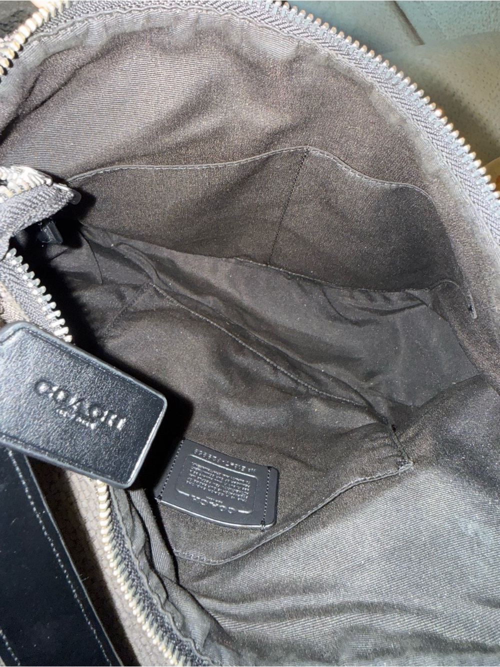 Authentic Coach Signature Canvas Crescent Shoulder Bag in Black - Picture 6 of 12